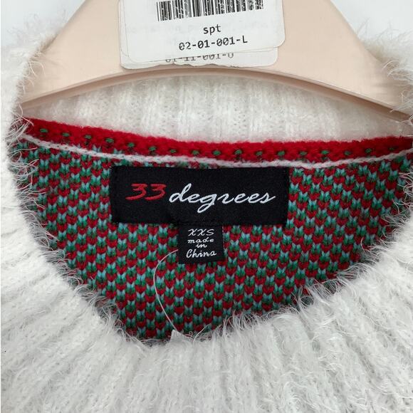 33 Degrees Women XXS Red Merry Jolly Santa Ugly Christmas Sweater Holiday H10-18 - Picture 5 of 7